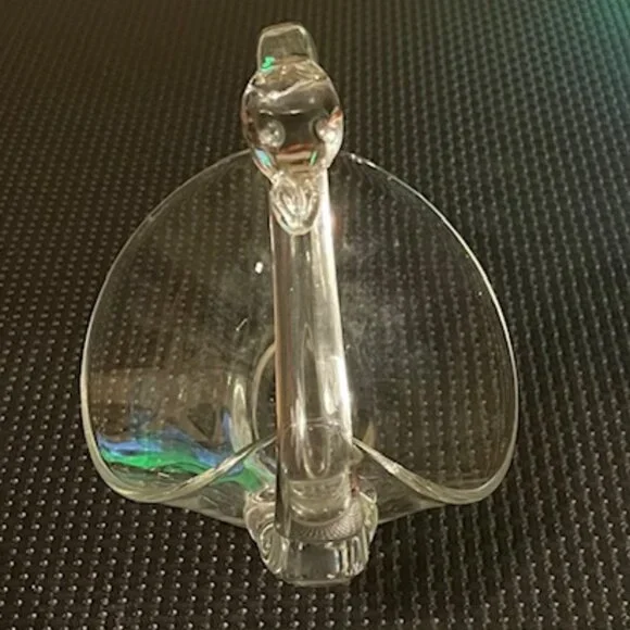 Vintage DUNCAN & MILLER Style Clear Glass Swan Dish 8" x 7" x 6" - Picture 4 of 6